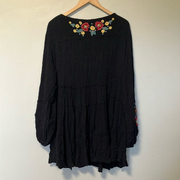 Free People Black with Floral Embroidery Dress - Picture 6 of 6